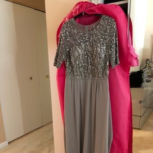 Silver formal dress long